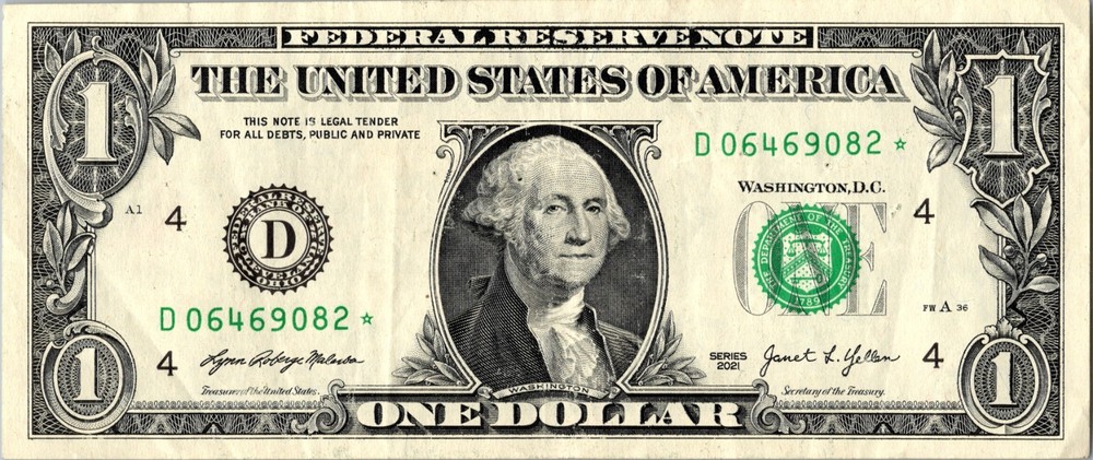 2021 D Star note One Dollar Bill Regular Run 3.2 pack note