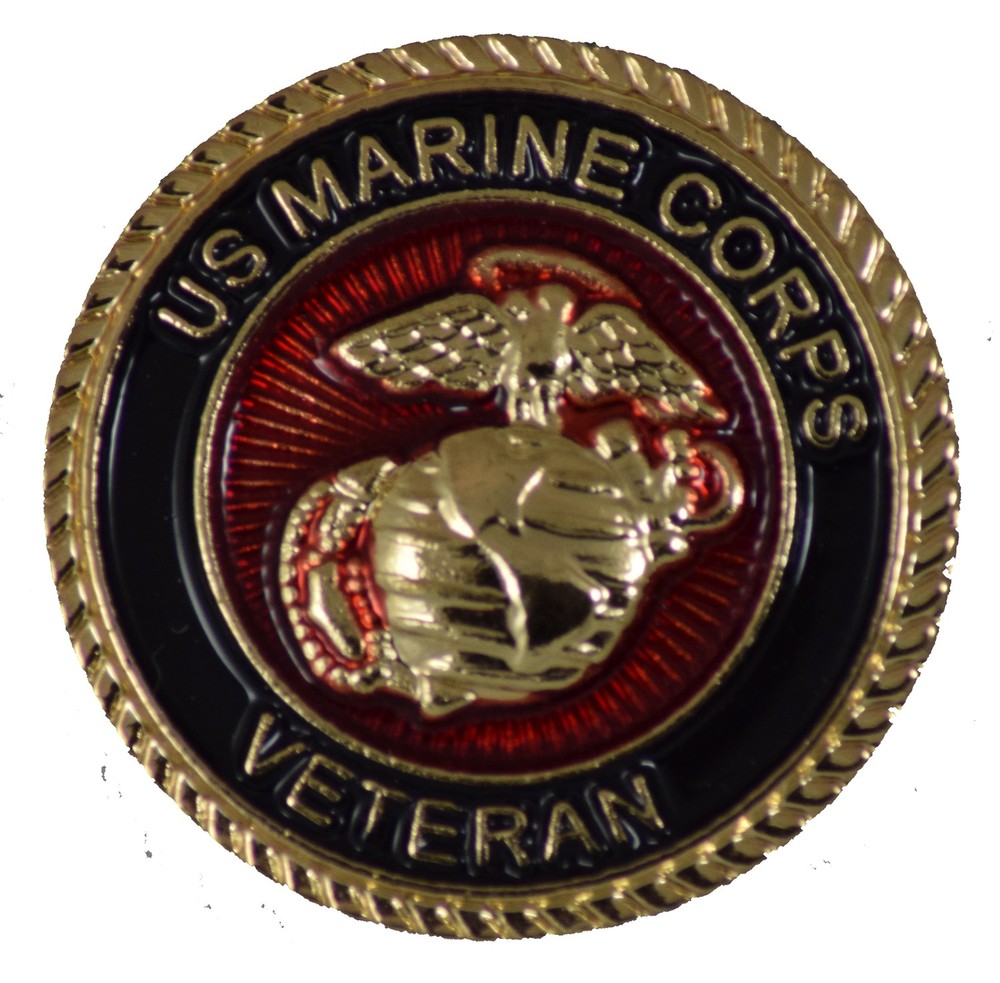 USMC VETERAN OVAL HAT PIN