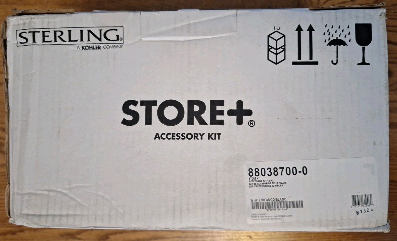 Kohler STERLING STORE+ 88038700-0 White Family 12-Piece Shelf Accessory Kit