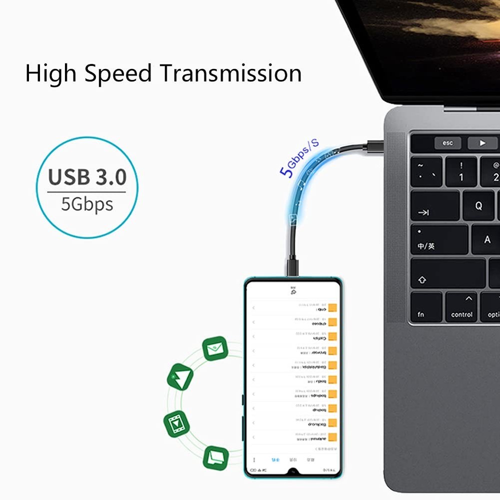USB C to C Data Cable Short Charging Cable(About 4.8 Inch, Black