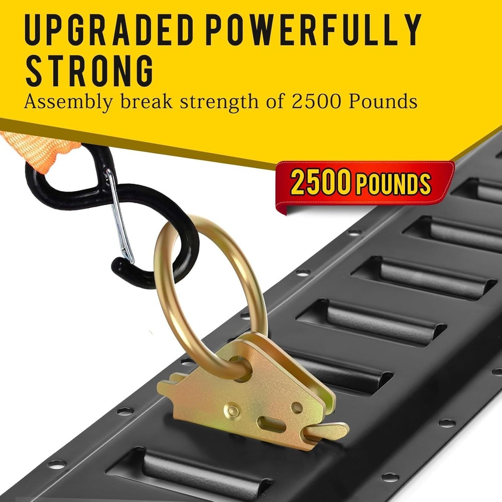 Versatile 20pcs E-Track O-Ring Anchors - 2000lb Load Capacity, Rust-Resistant