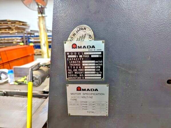 AMADA SHEAR WITH PROGRAMMABLE BACK GAUAGE (19432C-291)