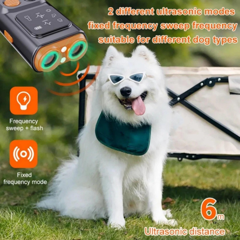 Dog Behavior Correction Device with Ultrasonic Training and LED Light Modes