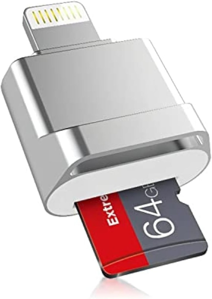 Apple MFi Certified Lightning to Micro SD Card Reader for iPhone, iPad - Support