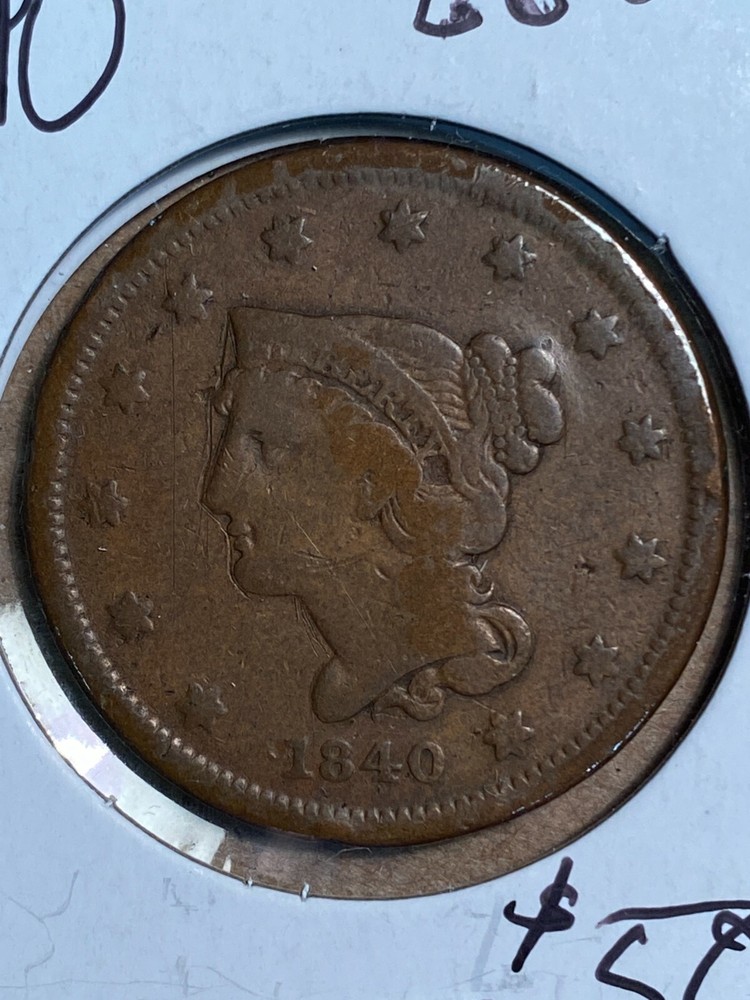 1840 Large Cent F Small Date