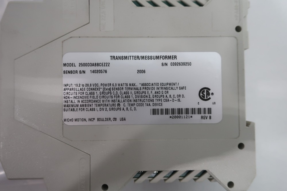 Micro Motion 2500D3ABBCEZZZ 2000742 Variable Flow Transmitter 19.2-28.8v-dc