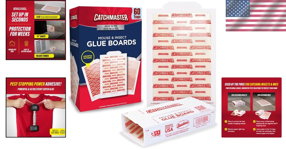 Rat & Mouse Traps Indoor, 60-Count Glue Boards