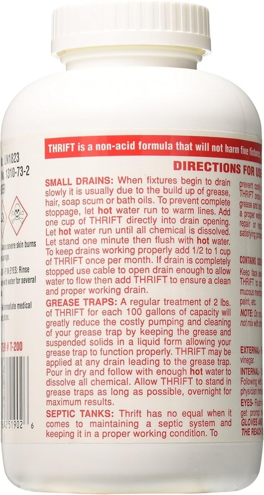 Fast-Acting Drain Cleaner 2lb White