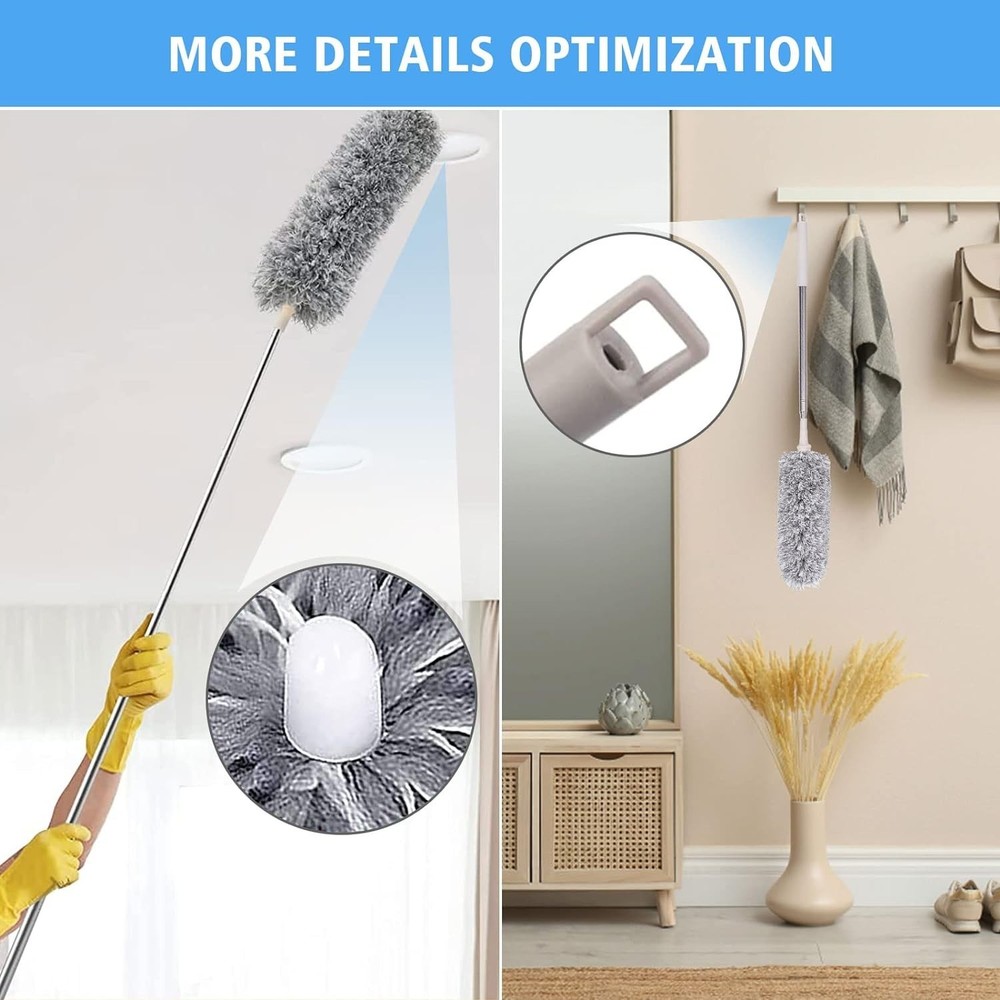 Microfiber Feather Duster 5-in-1 Kit, Dusters for Cleaning, Duster with Exten...