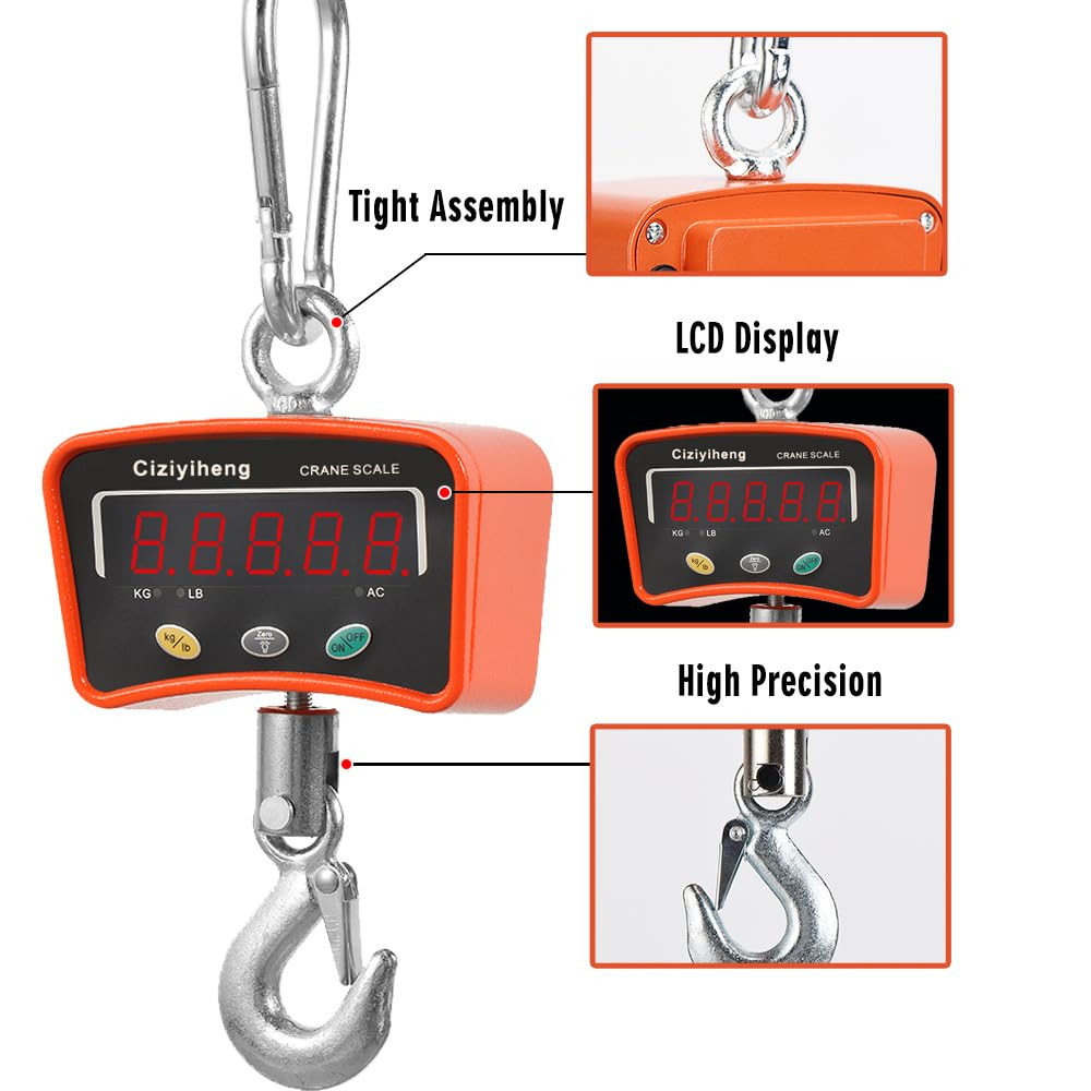 Digital Hanging Scale Industrial Crane Scale with Precision Sensor Suitable for