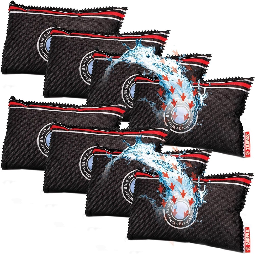 8-Pack Reusable Car Dehumidifiers - Prevent Fogging & Dampness, Compact Design