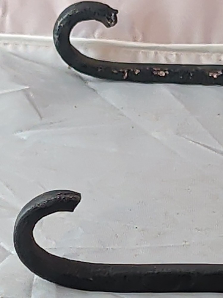 Antique Wrought iron Hook, Blacksmith primitive Hanging Adjustable double hook