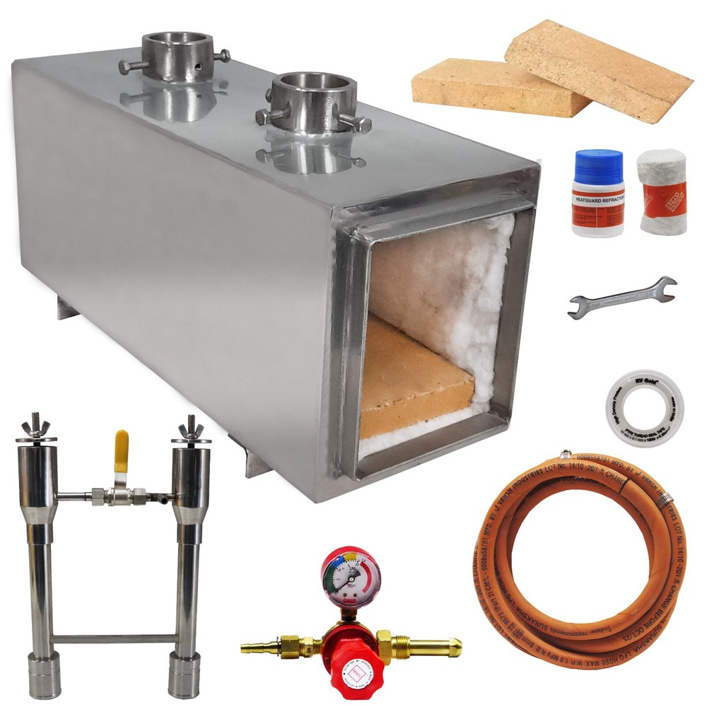 Gas Forge for Blacksmithing, Double Burner 2600F Rated, Propane forge