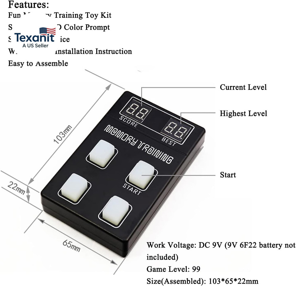 Light up Memory Practice Game Handheld Electronic Soldering Practice Kit DIY Sol