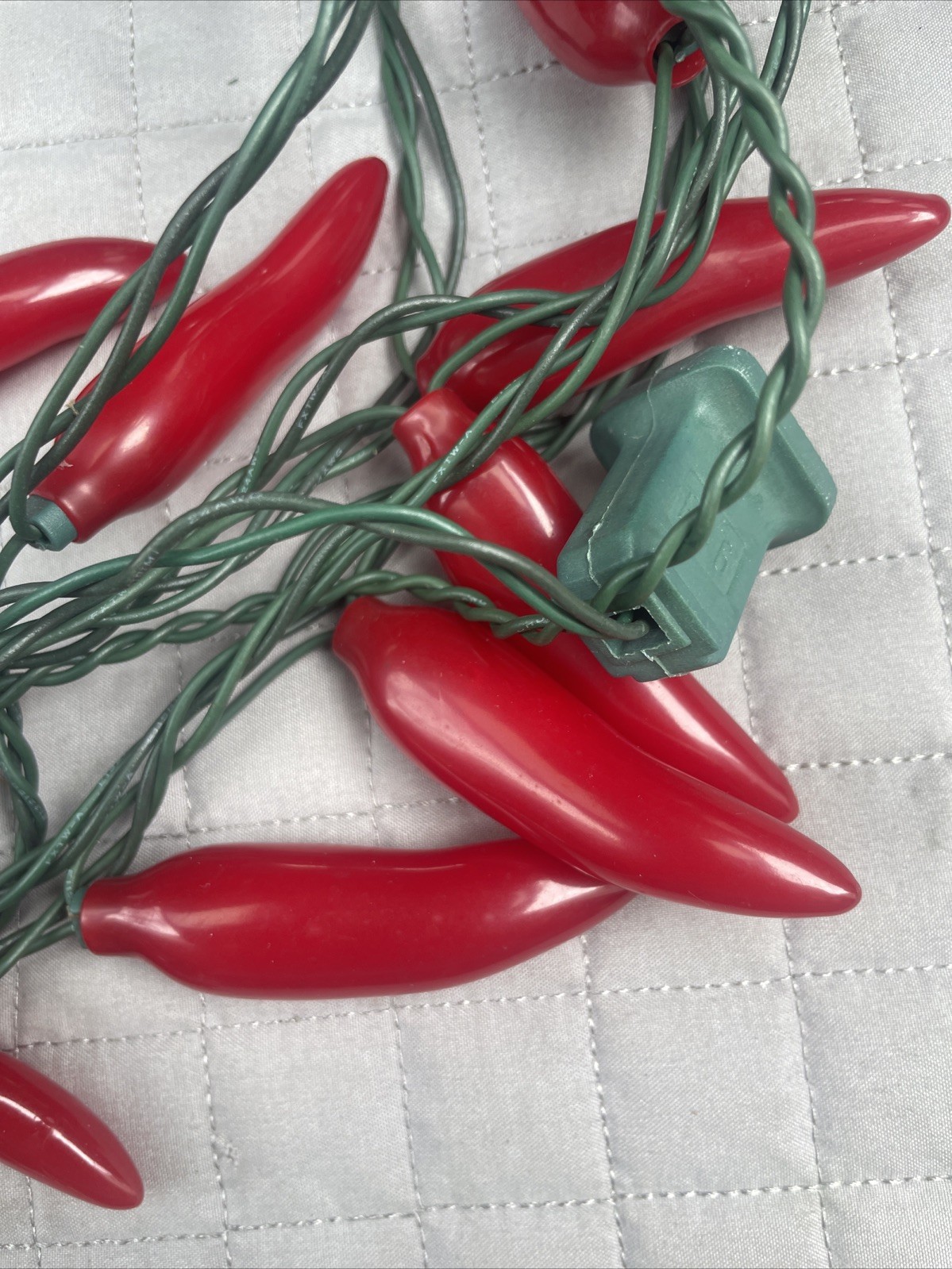 35 Red Chili Pepper Lights Soft Rubber Tested Working Vintage 1996 Kitchen Decor