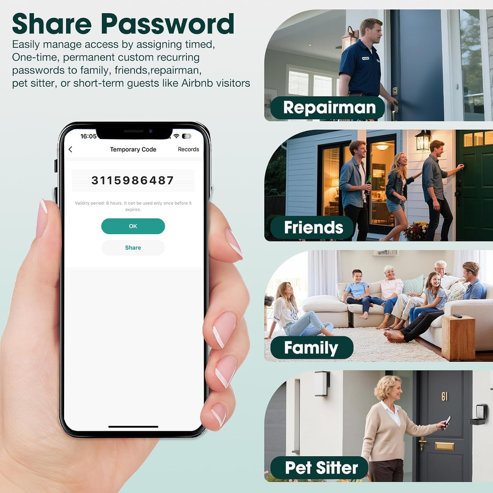 Bluetooth Smart Key Lock Box with Tuya App & PIN Code for Airbnb & Offices