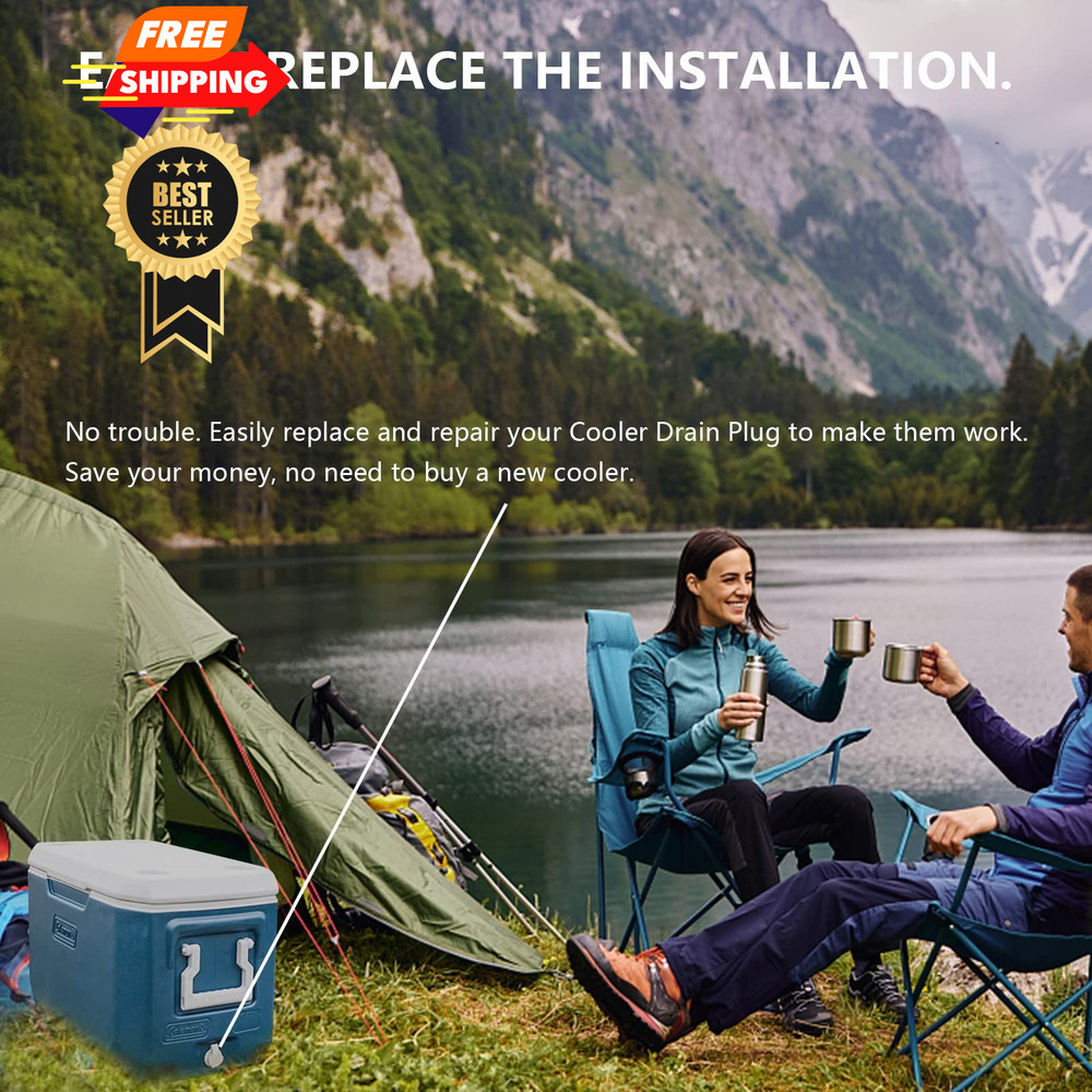 Cooler Drain Plug Replacement Kit, 1.5" Shaft Length, Length