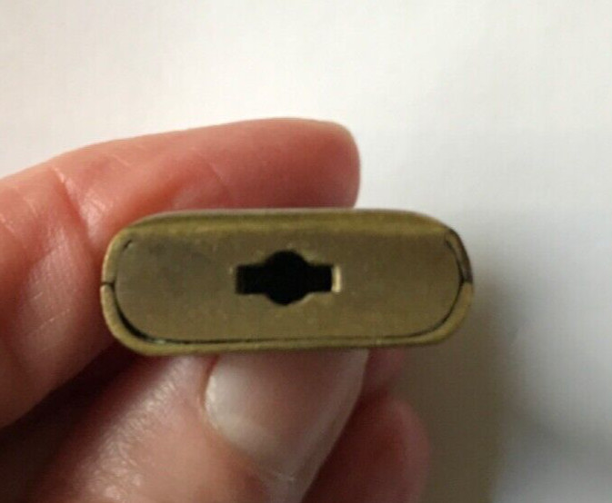 VINTAGE SMALL EUREKA EAGLE LOCK CO BRASS LOCK PADLOCK FLAT LOCK NO KEYS