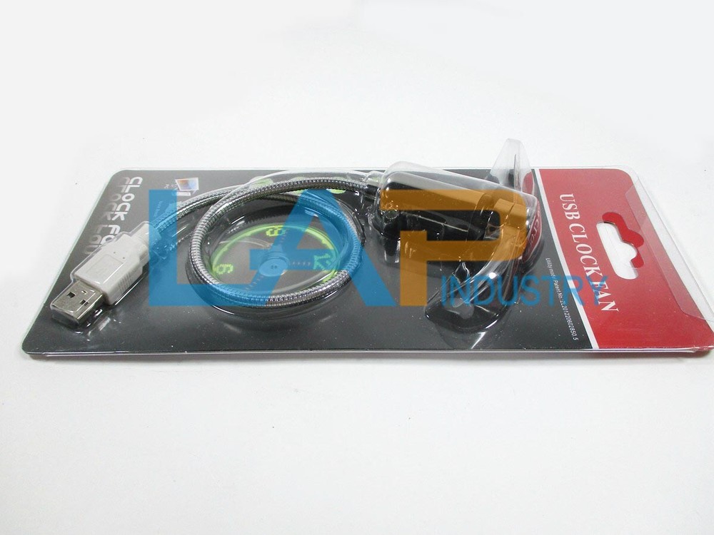 1PC Mini USB LED Clock Fan Powered Cooling Flashing Real Time Display Function