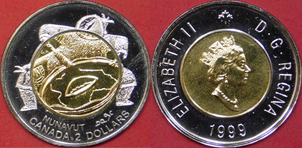 Proof Like 1999 Canada Nunavut 2 Dollars From Mint's Set
