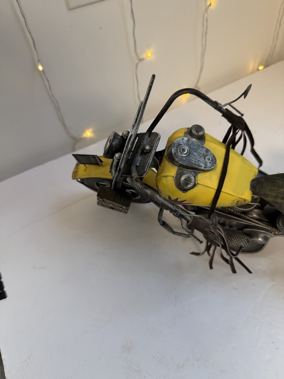 Vintage Style Metal Motorcycle Sculpture Retro Industrial Home Decor