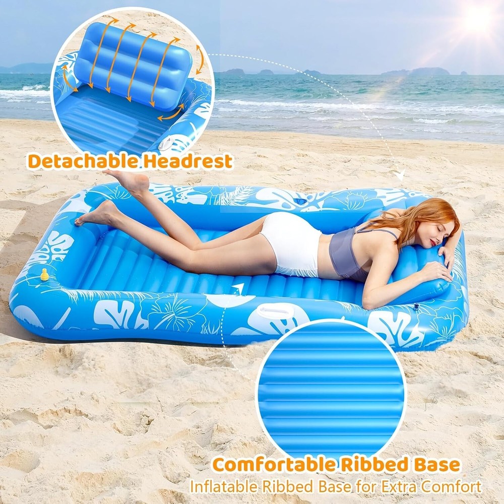 Refreshing Inflatable Tanning Pool Float with Sprinkler - Perfect for Summer Fun