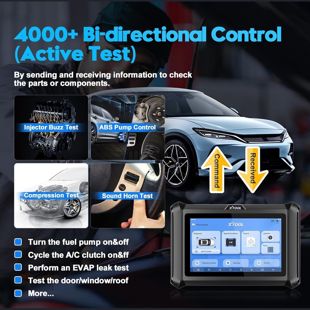 XTOOL D7W WIFI Wireless Auto Diagnostic Scan Tool Full System E.CU Coding DoIP