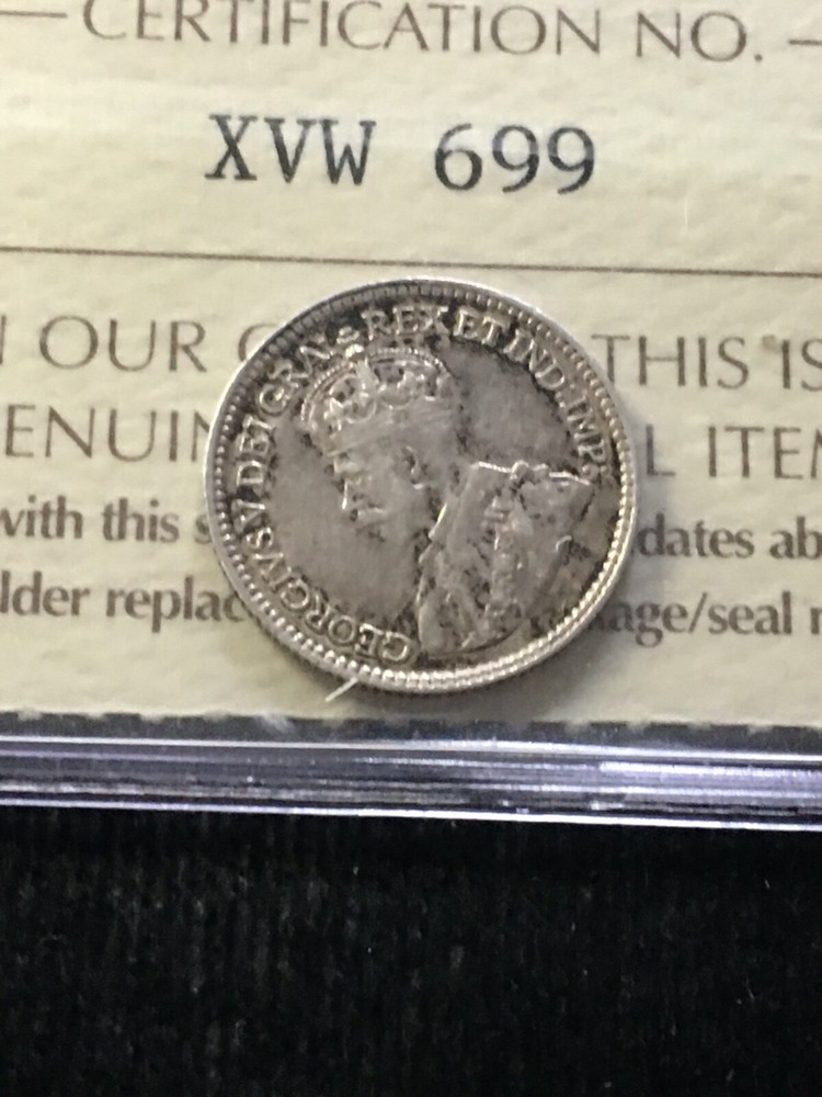 1919c ICCS Graded Newfoundland Five ¢5 Cent, **EF-40**
