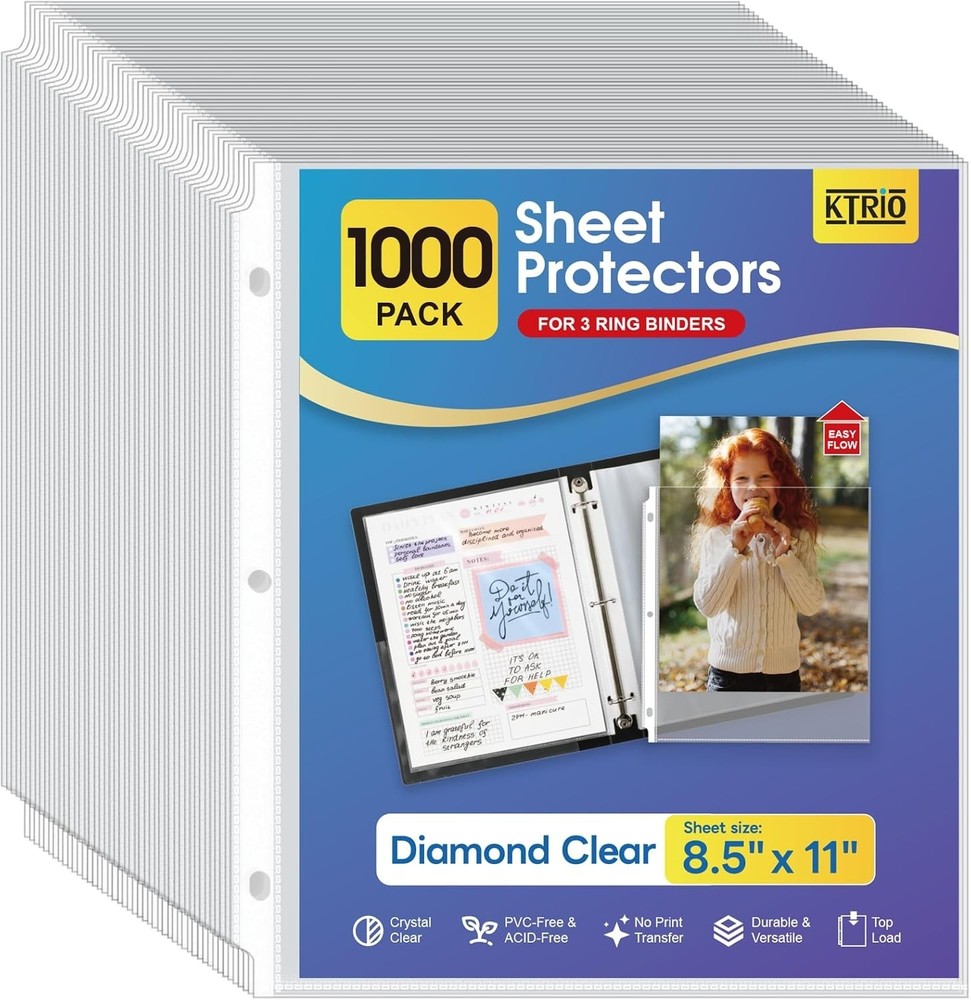 Polypropylene Document Protectors, Letter Size, 1000