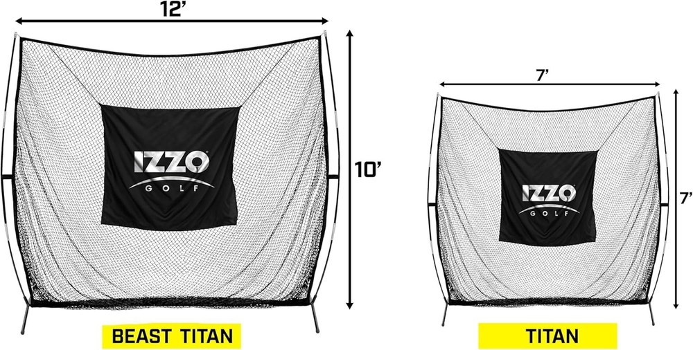 Oversized 12' x 10' Titan Golf Hitting Net - Easy Setup & Strong Support