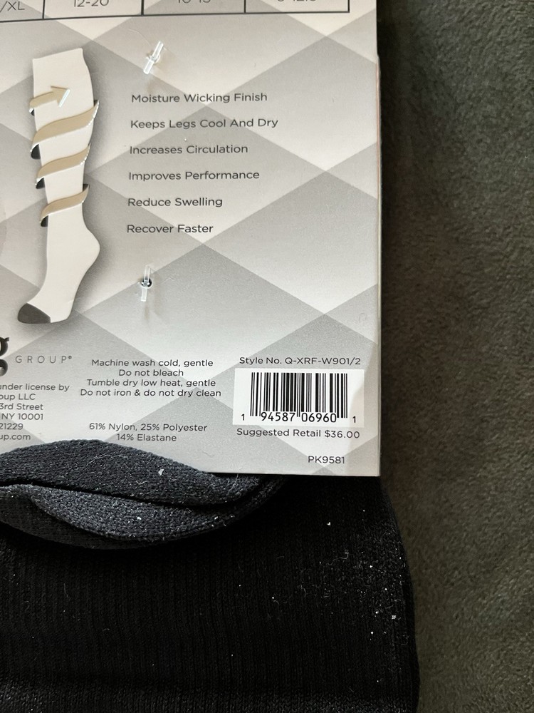 2 pair pack Xertia Compression Socks Moisture Wicking Circulation