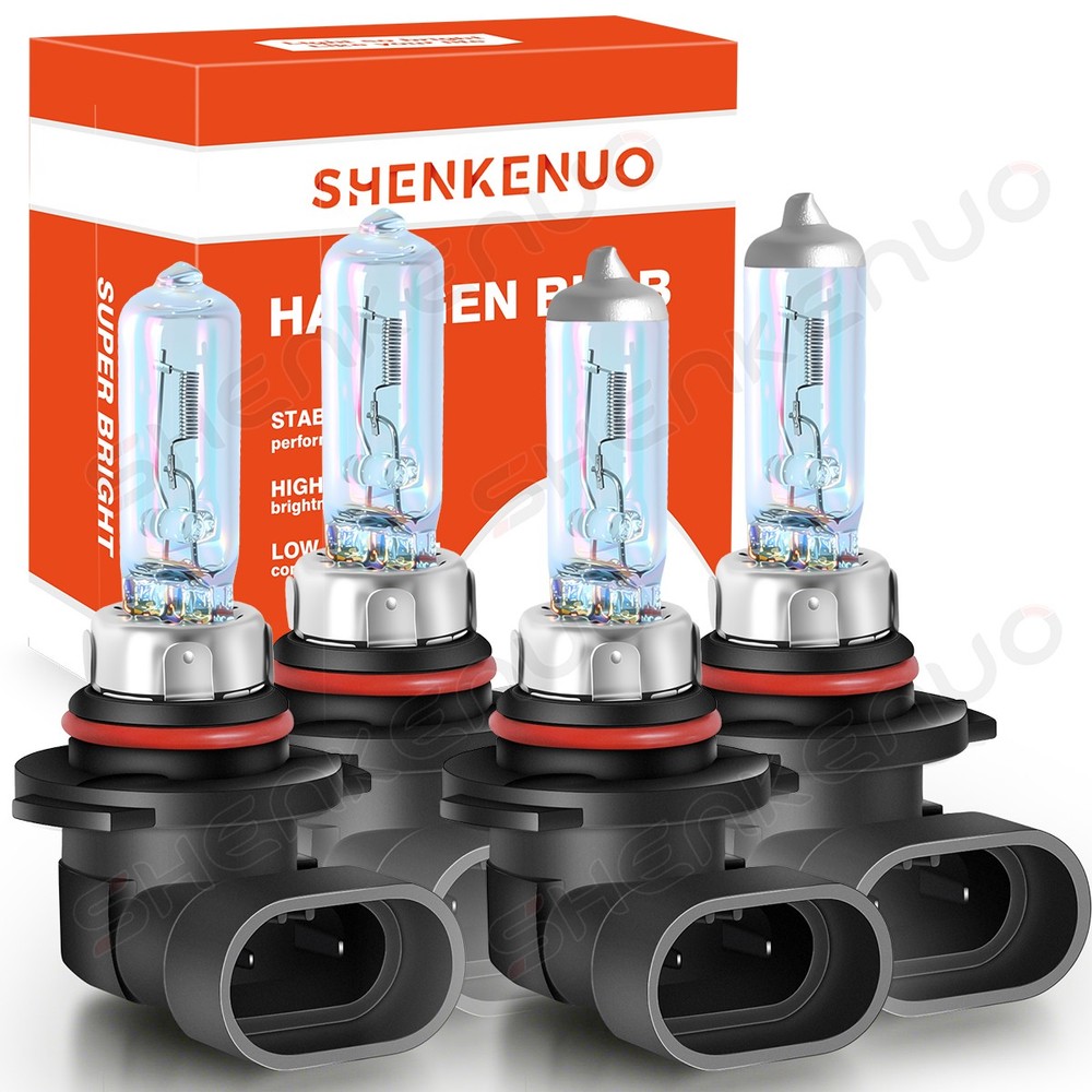 9005 9006 Halogen Headlight 10000K Combo Bulbs High Low Super Bright White
