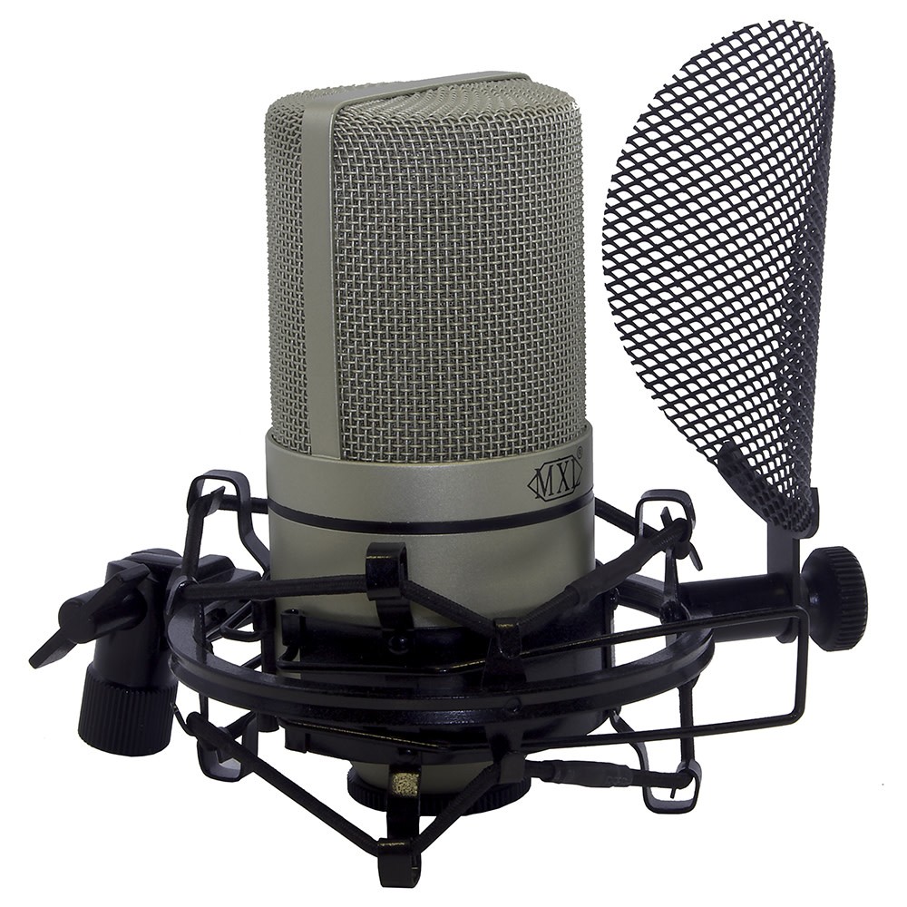 MXL 990 Large Diaphragm Condenser Microphone Complete Bundle, Silver