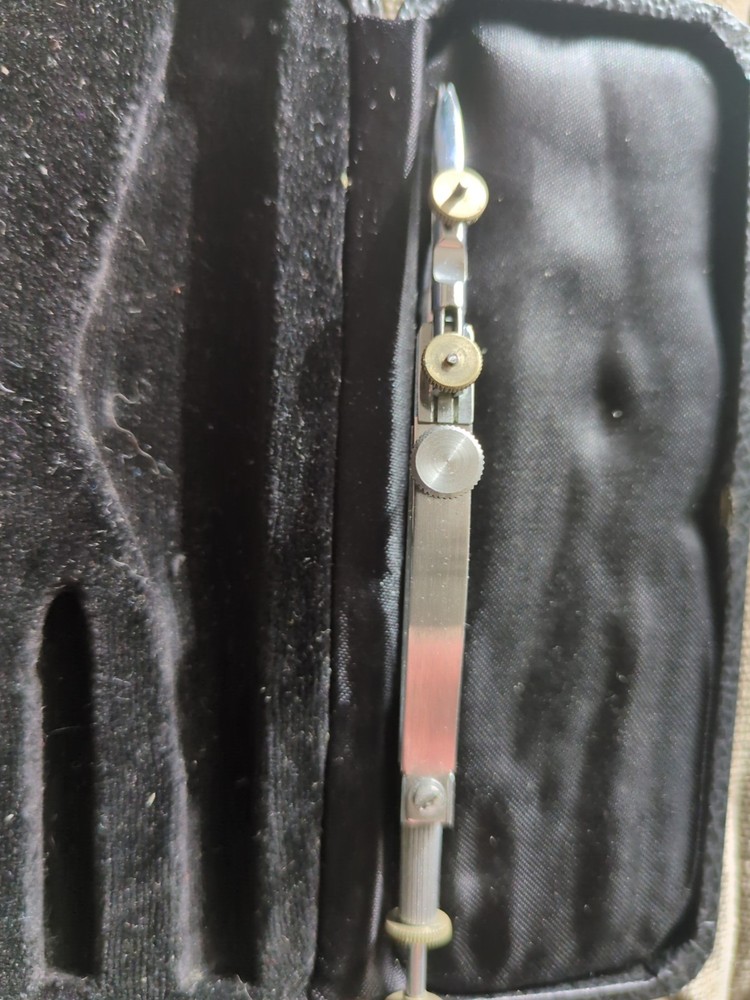 Precision Technical Drawing Compass Vintage In Original Box See Description