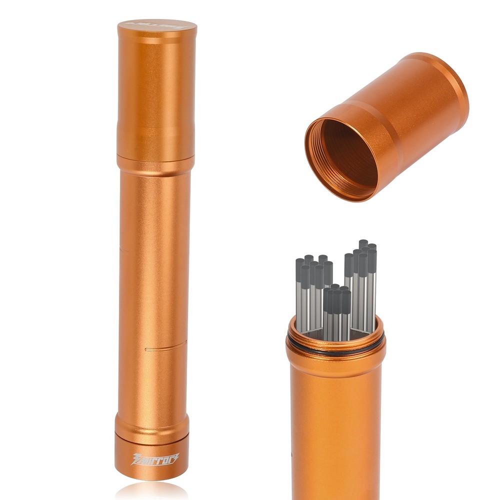 3mirrors Tungsten Electrode Holder Storage Case 3-Section Magnetic Base Orange