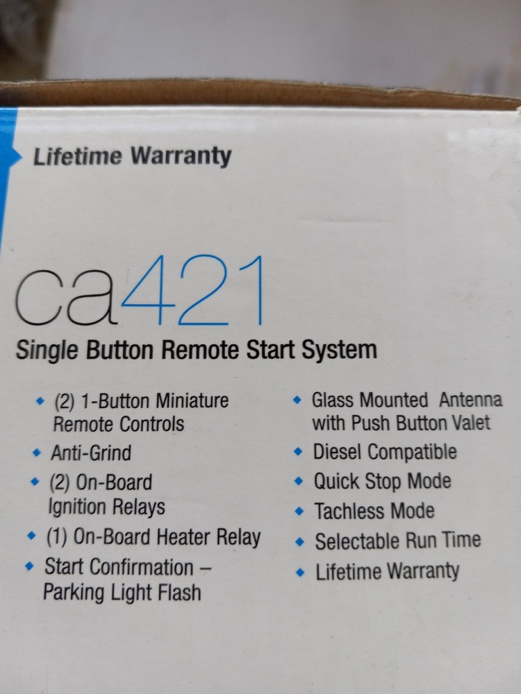 CODE ALARM ca421 Pro Single Button Auto Remote Start System NIB