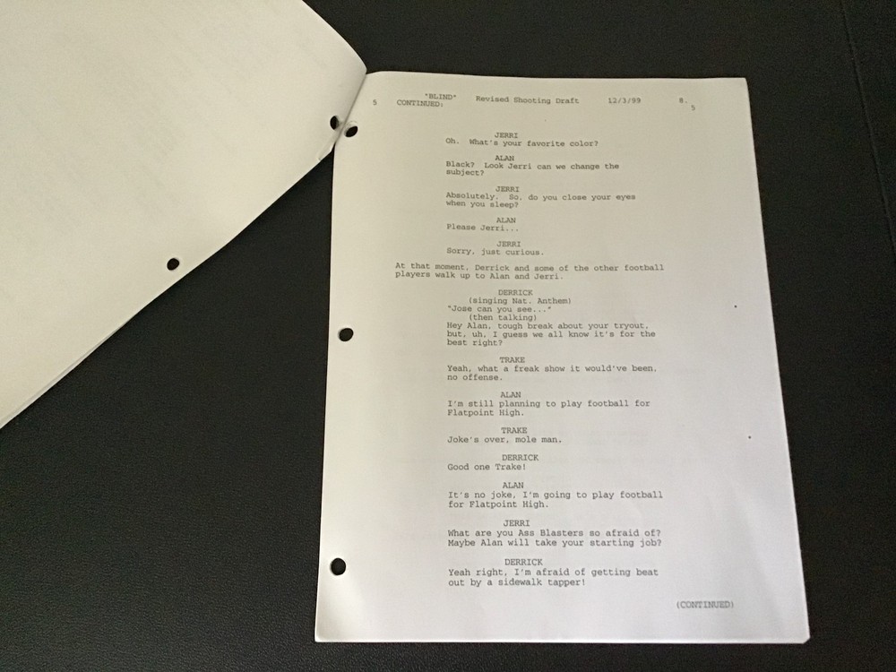 Strangers With Candy Ep. "Blind"- Revised Shooting Draft Script and Call Sheet