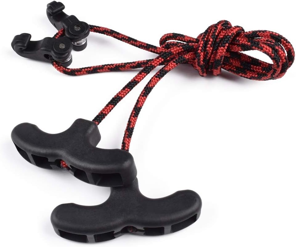 Crossbow Cocking Aid - Red & Black Rope String Puller with Double Handles