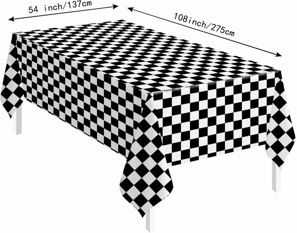SietDESEO 3 Pack Checkered Tablecloth Plastic 3 Pack,