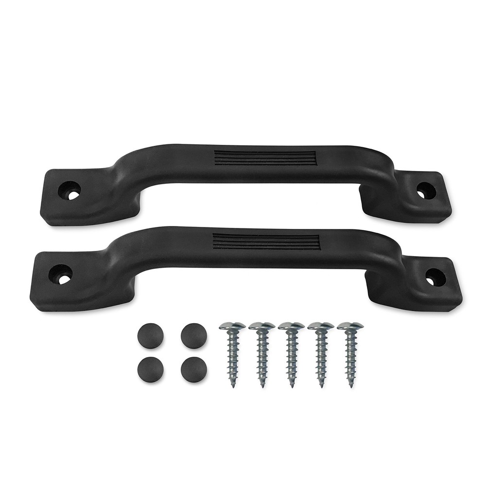 RV Grab Handle Black Plastic Safety Handrail with Hardware 2 Pack