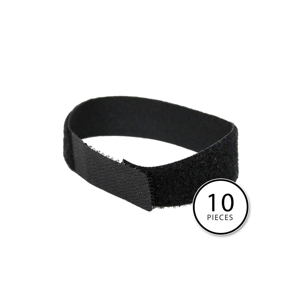 10-pack Black Alesis Hook & Loop Cable Tie Down Straps Cord Wire Orgranization