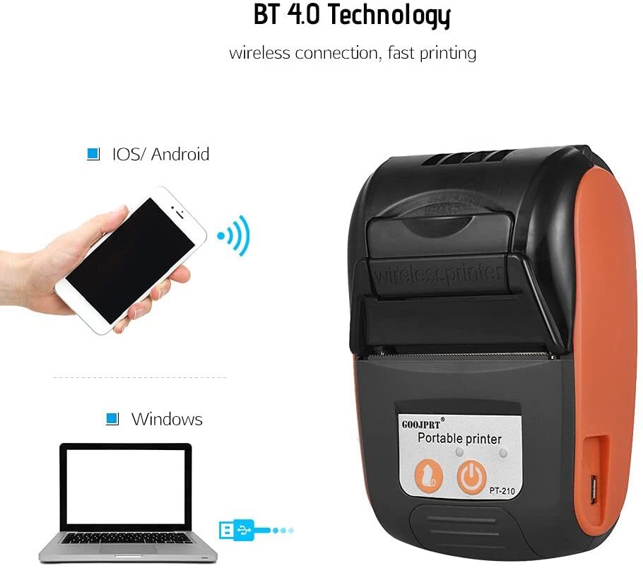 Portable Thermal Printer Handheld 58mm Receipt Printer for Retail Stores