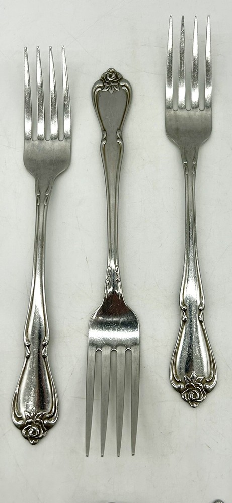 13 Pc Lot 1881 Rogers Stainless Oneida Flatware Arbor Rose Flatware Spoon Fork