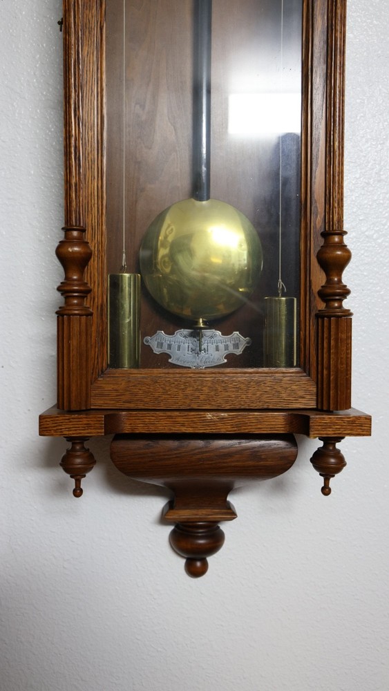 Antique Ansonia Capitol Weights Driven Regulator Wall Clock