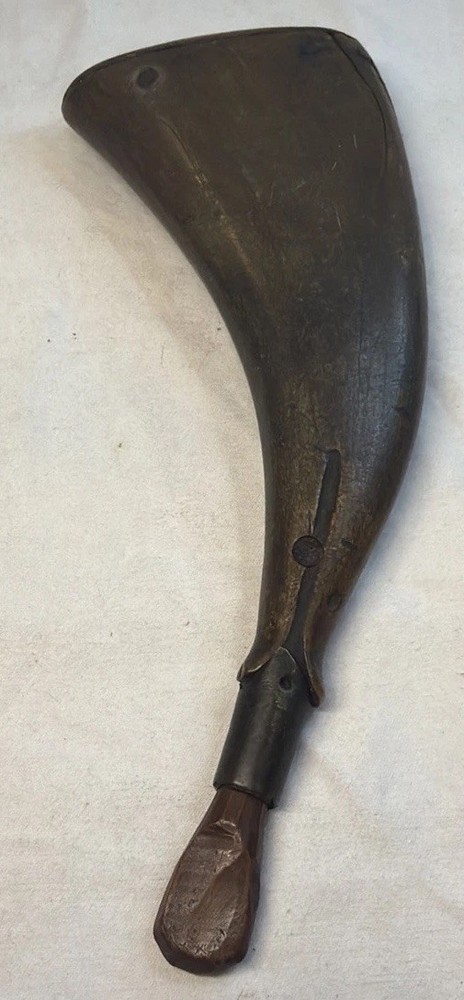 Antique Rifle Powder Horn Flask