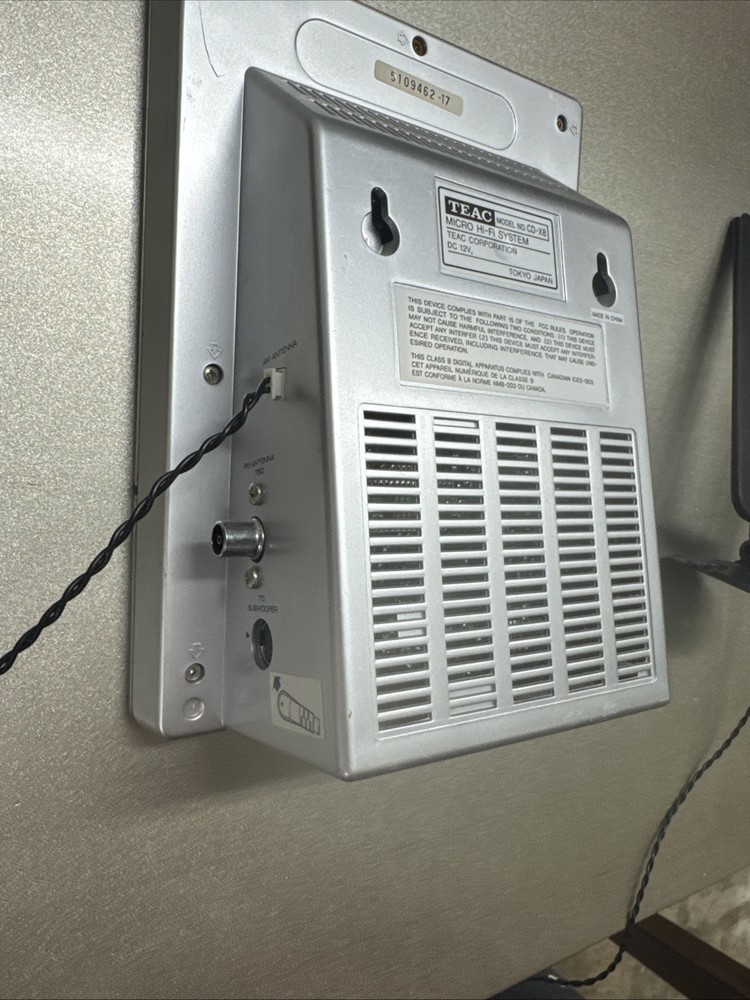 TEAC Micro Hi-Fi System CD-X8 Silver Receiver/CD Player Untested Read Below