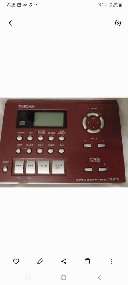 Tascam CDGT2 Portable CD Guitar Trainer