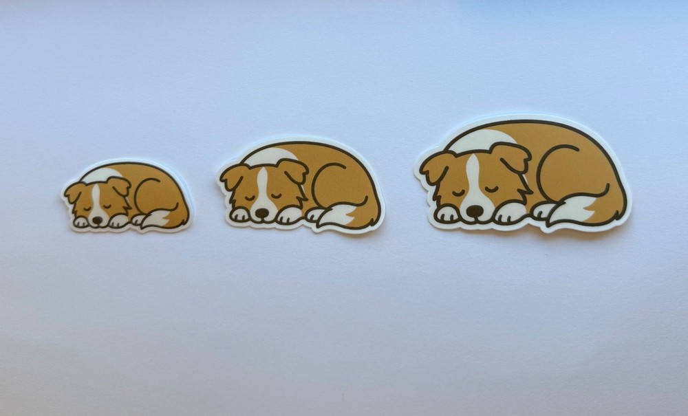 Border Collie (Gold) Sleeping Sticker