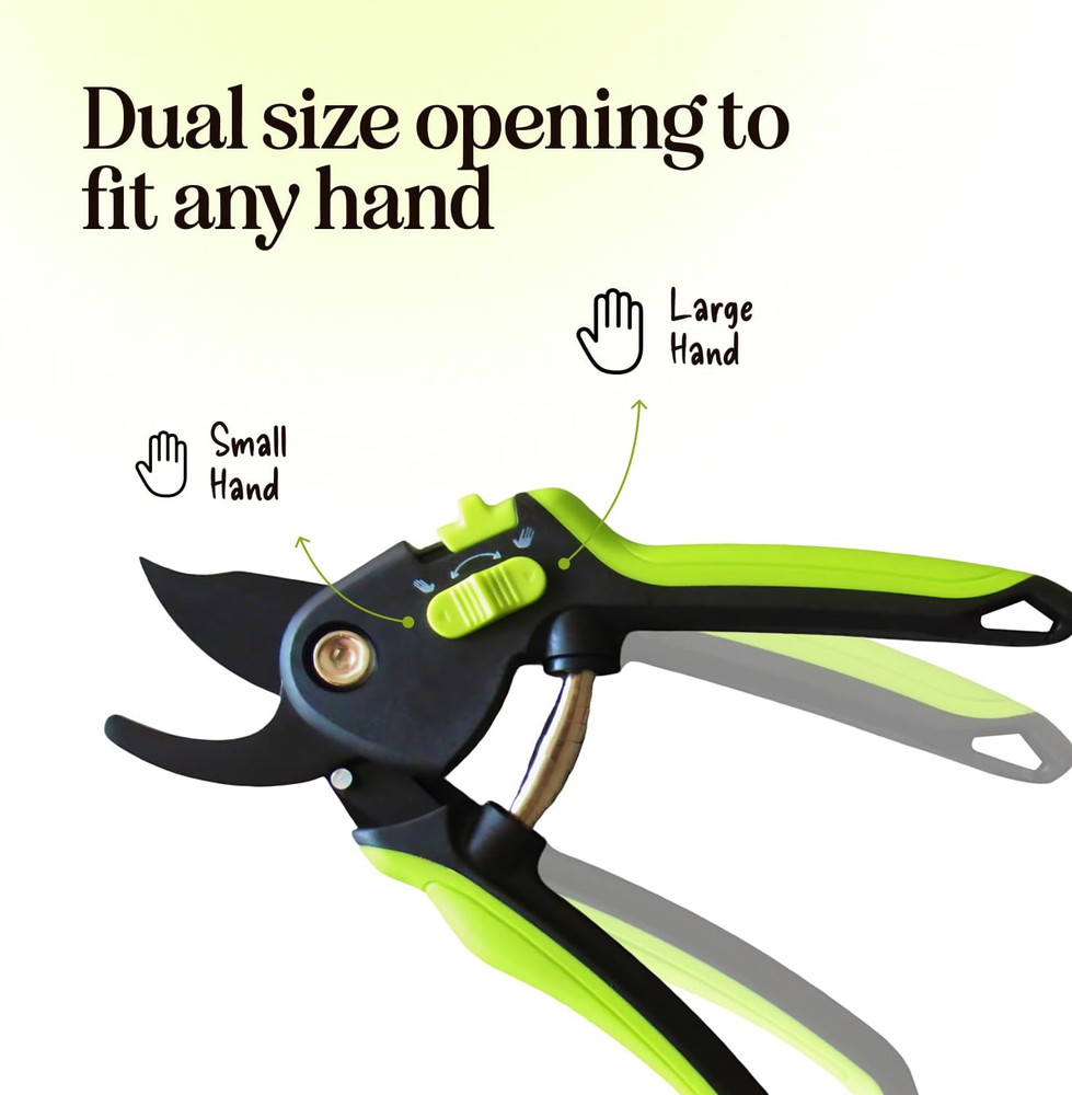 Ultra Sharp Pruning Shears Hedge Clipper – Cuts 3X Easier, Dual-Size Opening, We
