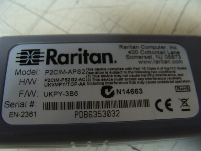 Raritan P2CIM-APS2 PS2 KVM Switch Module CIM Automatic Skew Compensation